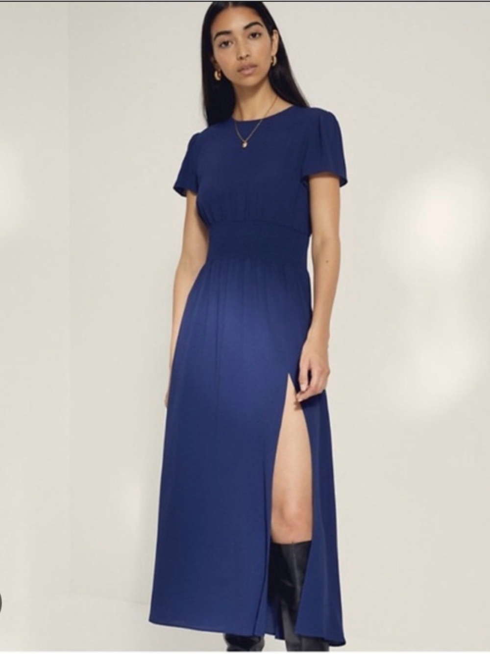 Aritzia Wilfred Maxime Dress | XS | Navy Midi